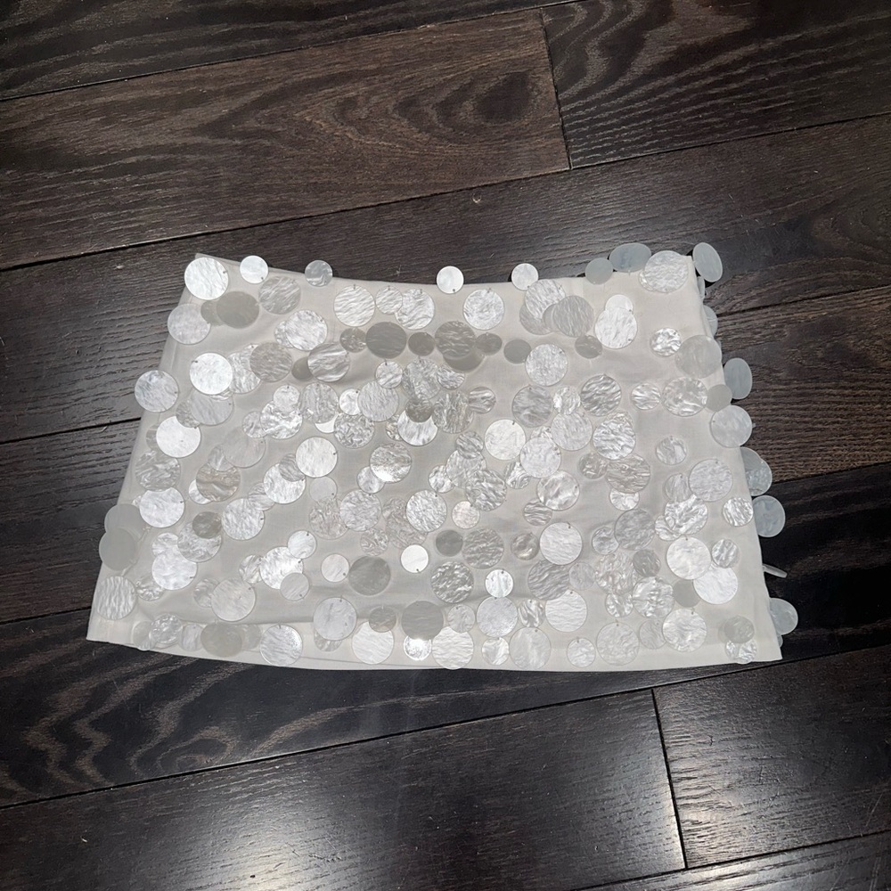 Elegant White Sequin Skirt